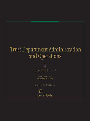 cover image of Trust Department Administration and Operations